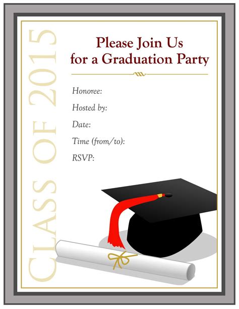 Graduation Party Invitations Templates • Business Template Ideas