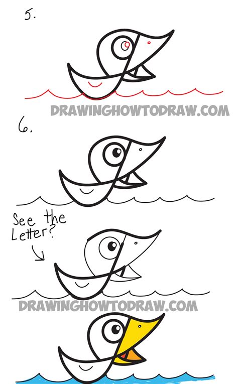 See more ideas about cartoon letters, cartoon, letters. How to Draw Cartoon Duck on Water from Cursive Letter F ...
