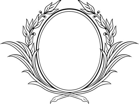 Decorative Oval Floral Vector Frame Free Download