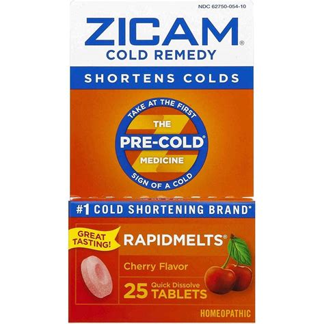 Zicam Cold Remedy Rapidmelts Cherry Tablets 25 Count In 2021 Cold Remedies Cold Medicine