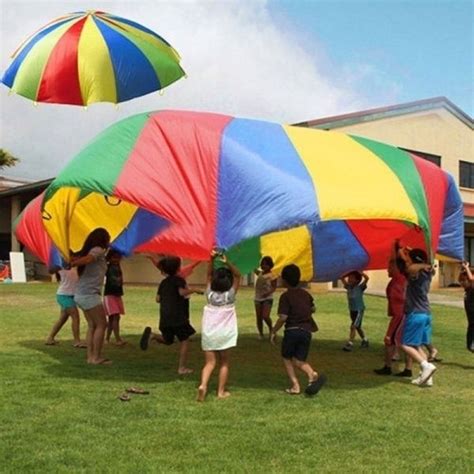 8 Handles 2m Diameter Kids Play Rainbow Outdoor Teamwork Game Parachute