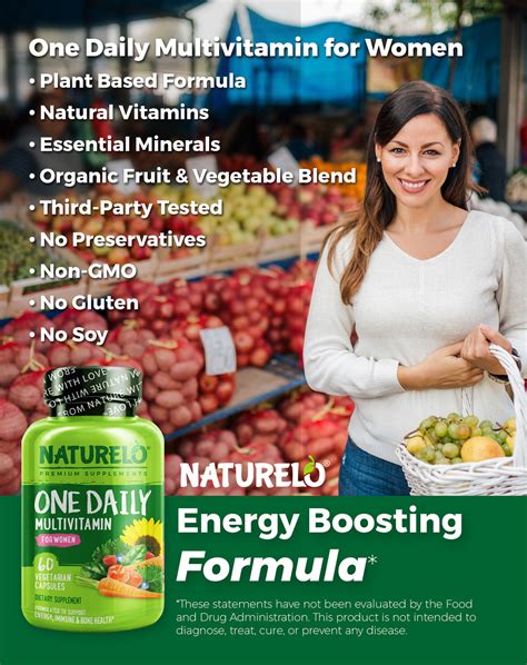 Naturelo One Daily Multivitamin For Women Whole Food Vitamins 60ct