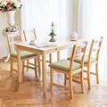 CiS自然行實木家具- 北歐實木餐桌椅組一桌四椅 74*118公分/原木+抹茶綠椅墊 | 桌子/桌椅組 寬81~119cm | Yahoo奇摩購物中心