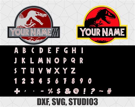 Jurassic Park Alphabet Numeros Y Letras Y Simbolos Crea Tu Etsy México