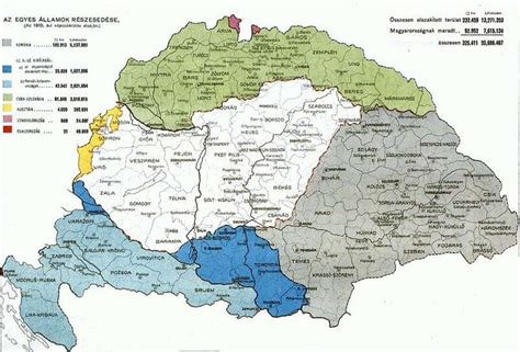 Magyarország területe 92 952 négyzetkilométerre csökkent. Magyarország Trianon Előtt Térkép