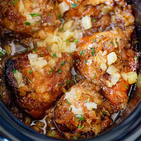 Slow Cooker Brown Sugar Pineapple Chicken Dinner Then Dessert