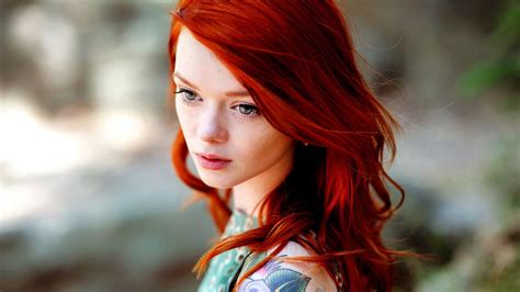 1920x1080 girl redhead tattoo face model wallpaper coolwallpapers me