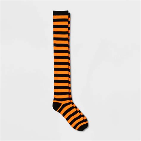 striped halloween over the knee socks cute halloween socks to complete your haunted attire