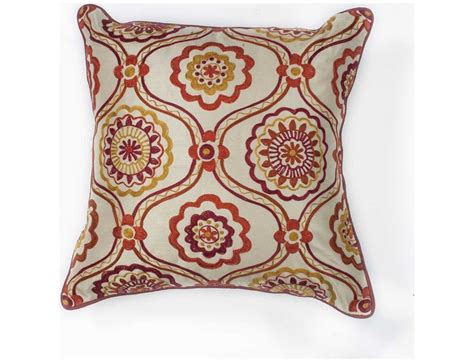 Kas Rugs Ivory And Red Mosaic Square Pillow Kgl122