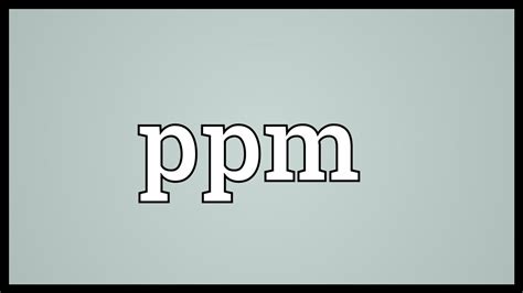 1 ppm = 1 mg/kg using the online calculator for metric conversions. Ppm Meaning - YouTube
