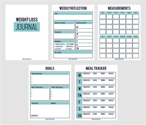 Printable Weight Loss Chart And Journal For Weight Loss Success Oh My