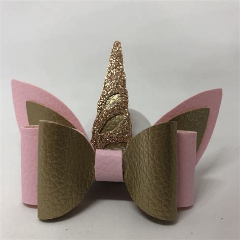 Faux Leather Unicorn Bow By Atelier ABC Leather Bows Bows Hair Bows