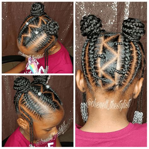 Cute Cornrows With Ponytail Hairstyle For Kids Clipkulture
