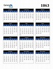 1863 Calendar (PDF, Word, Excel)