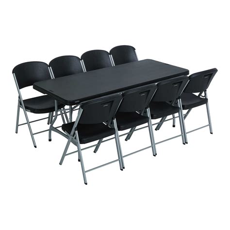 The ideal folding table is a folding dining table for 4 people. Lifetime 6 Ft Rectangular Tables & Chairs (Black) Fast ...