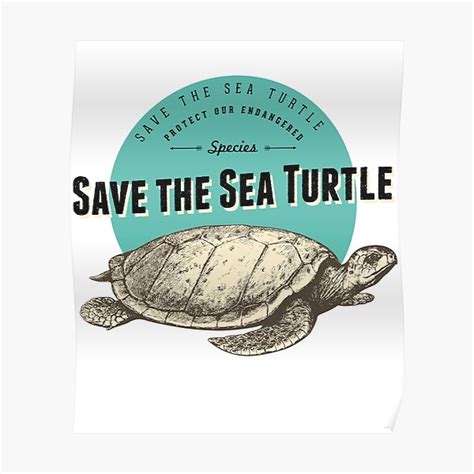 Save The Sea Turtles Poster For Sale By Augenpulver Redbubble