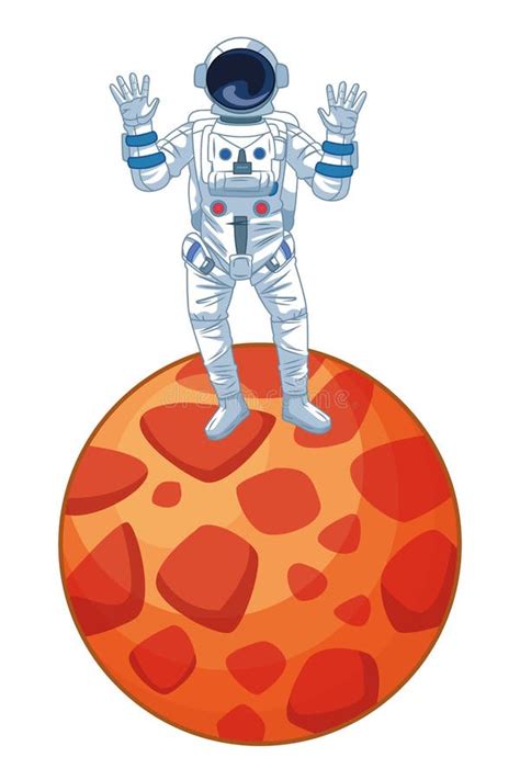 Astronaut Space Exploration Cartoons Isolated Stock Vector