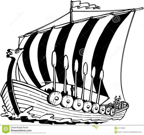 Viking Sailboat Cartoon Vector Clipart Cartoons Vector Vector