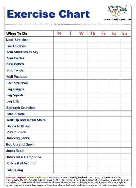 Daily Exercise Checklist Free Printable Workout Log Sheets Pdf