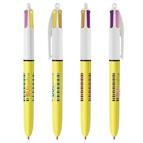 Stylo Bic 4 Couleurs Personnalisé Avec Couleurs Encres Tendances Bic