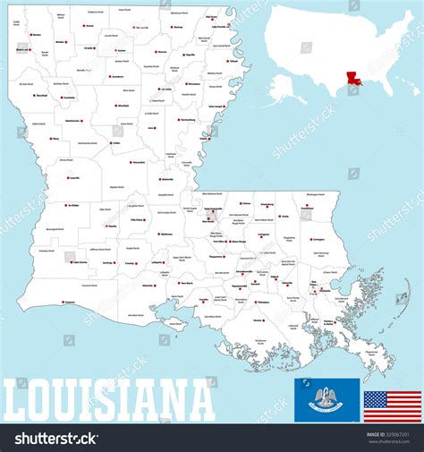 Louisiana State Map With Counties