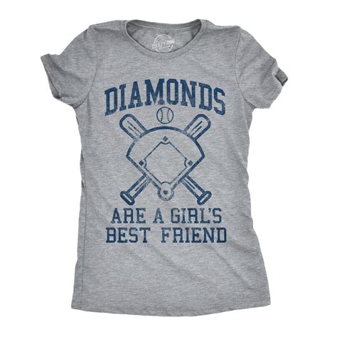 Womens Diamonds Are A Girls Best Friend Tshirt Funny Cute Baseball