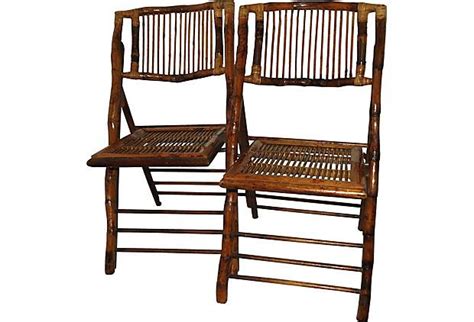 Same day delivery to 60601. Folding Lacquered Bamboo Chairs, Pair | Bamboo chair, Chair, Outdoor chairs