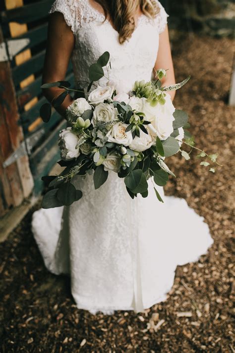 Greenery Bouquet With White Roses Greenery Bouquet Garden Wedding