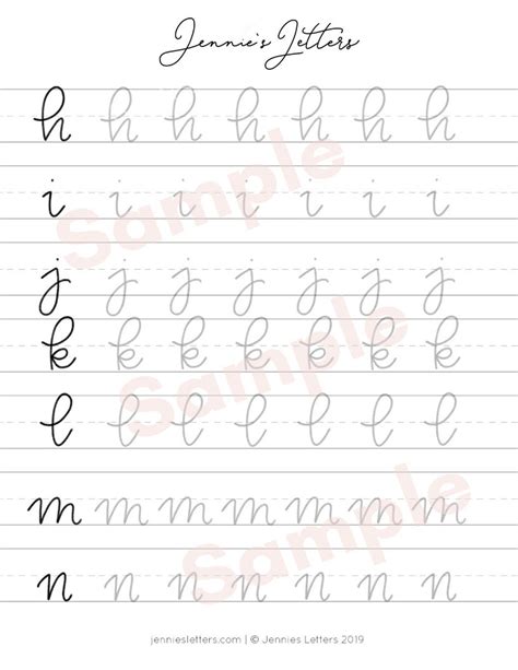 Hand Lettering Practice Worksheets Monoline Lowercase Alphabet 442