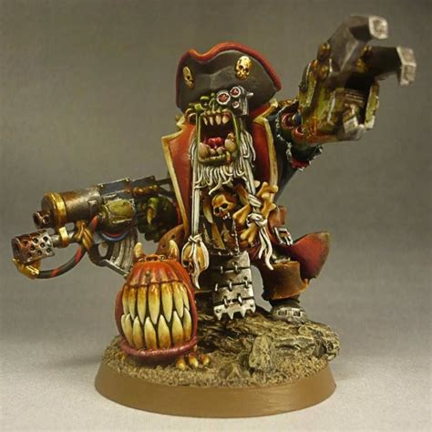 Ork Warboss Pirate With Attack Squig Powerclaw Combiskorcha