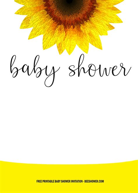 18+ FREE Sunflower Birthday Invitation Templates | Free printable birthday invitations, Baby ...
