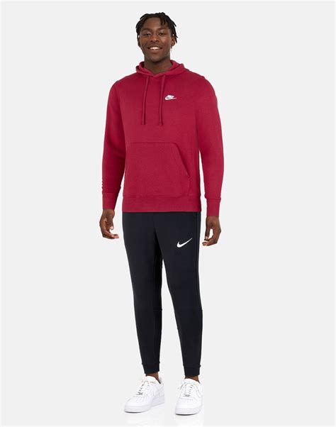 Nike Mens Club Fleece Hoodie Red Life Style Sports Ie