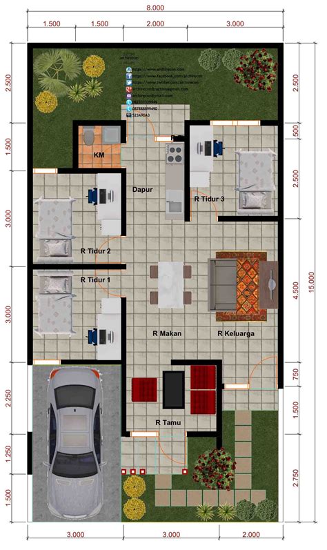 Ukuran 3.5m x10 kira estimasi biaya brp. Desain Rumah Minimalis Ukuran 6x18 - Mabudi.com
