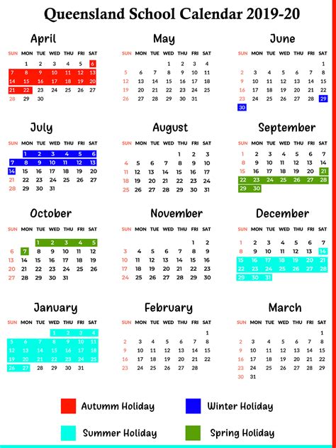 Catch 2020 School Calendar Qld State Schools Calendar Printables Free
