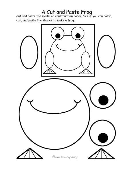 A Cut And Paste Frog Pre K 1st Grade Worksheet Lesson Planet Cut