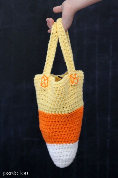 Halloween Crochet Candy Corn Treat Bag Free Pattern Corn Bags