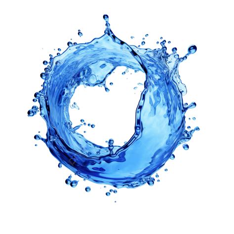 Blue Water Flow Water Ring Water Droplets Visual Effect Decorative