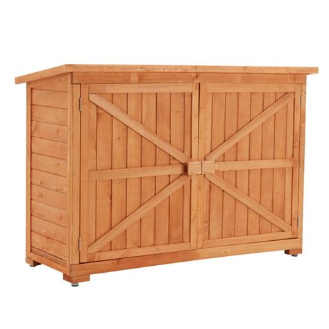 Outdoor Storage Cabinet Wooden Garden Shed Waterproof Outside Tool