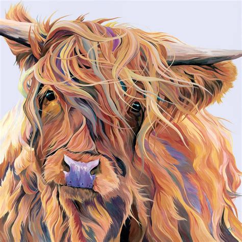 Scarlett Highland Cow Print By Laurens Cows Highland Cow Painting