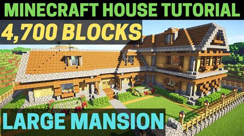 Minecraft How To Build A Huge Wooden Mansion Tutorial Youtube