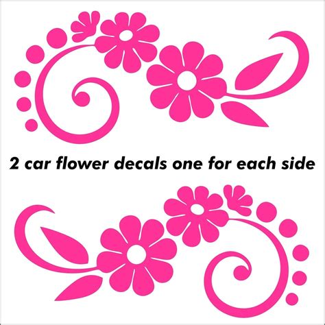 flower car decal sticker set x2 graphics decal sticker set etsy