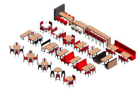 Cafe Chair Revit Dining Table W Chairs Revit Models Pinterest