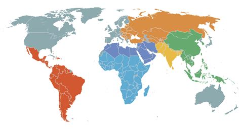 Map Of World Regions Afp Cv