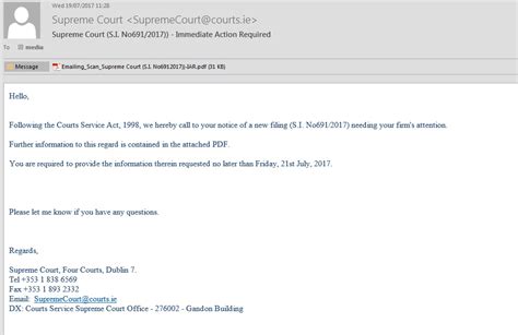 New Scam Email Circulating Supreme Court