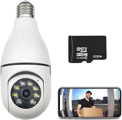 Wireless Light Bulb Security Camera 1080p Ptz Wifi 360