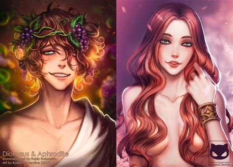 Commission Greek Gods Dionysus And Aphrodite By Kodamacreative On Deviantart Greek