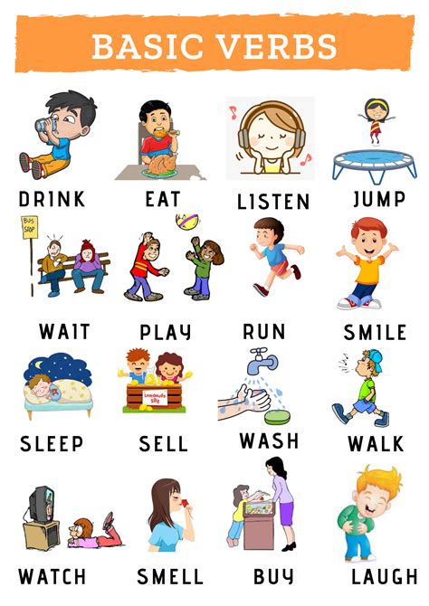 Basic Verbs Teach English To Kids English Activities For Kids