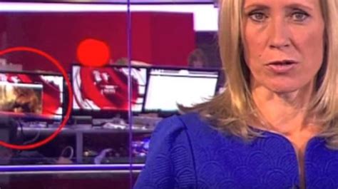 Bbc Anchor Presents News While Adult Video Plays In Background