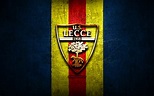 Download wallpapers Lecce FC, golden logo, Serie A, blue metal ...