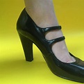 Vintage Black Patent Leather Mary Jane Heels, Women's Size 8.5, Vintage ...